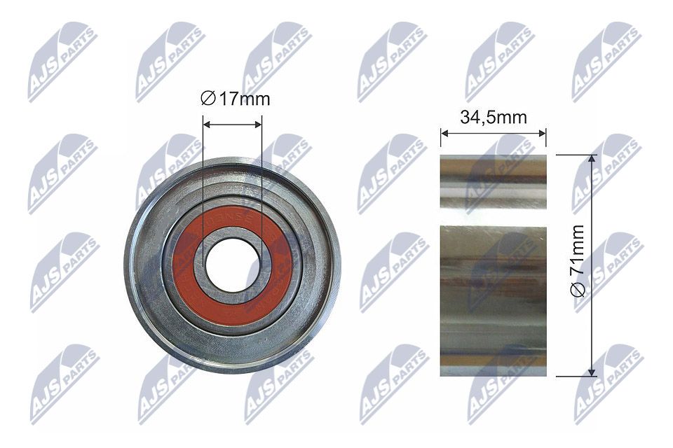 NTY RNK-MZ-012 Deflection/guide pulley, v-ribbed belt