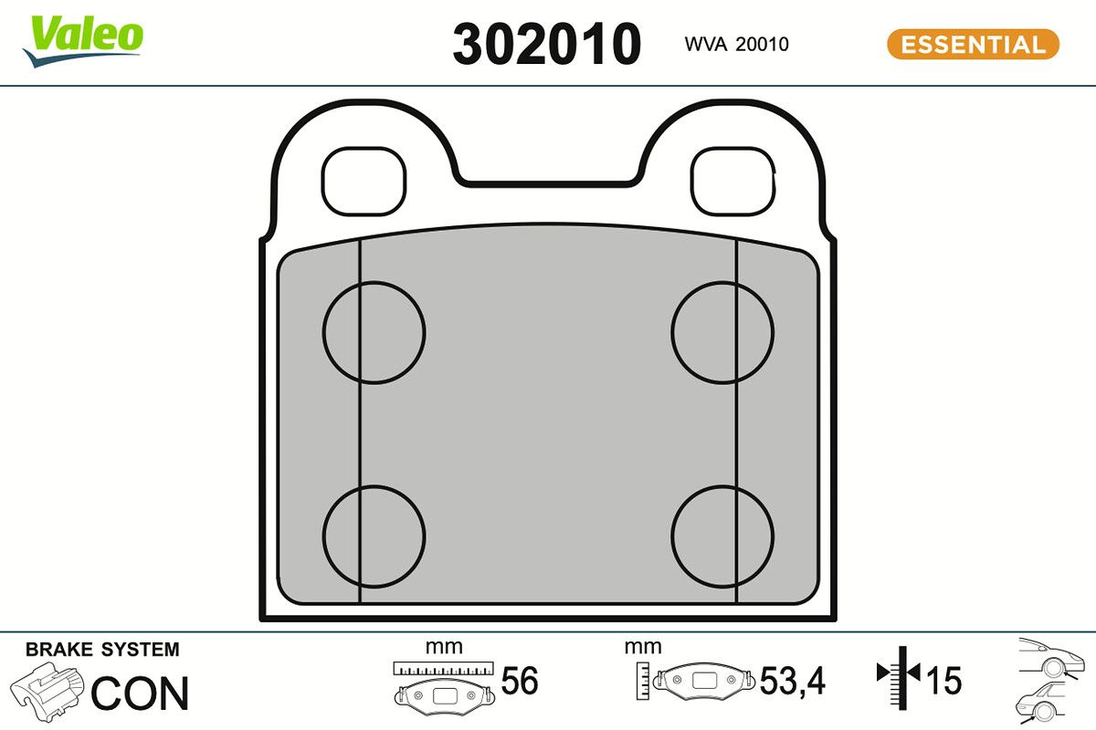 VALEO 302010 Brake pad set, disc brake