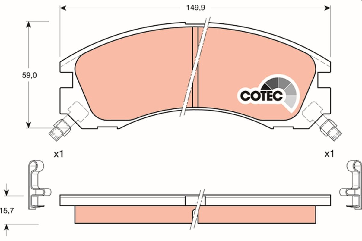 TRW GDB3200 Brake pad set, disc brake
