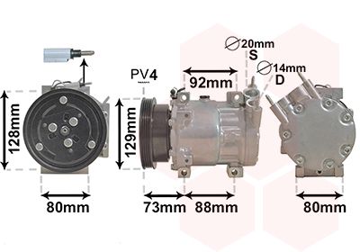 VAN WEZEL 1501K705 Compressor, air conditioning