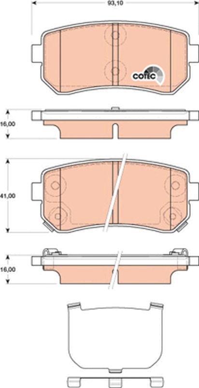 TRW GDB3474 Brake pad set, disc brake