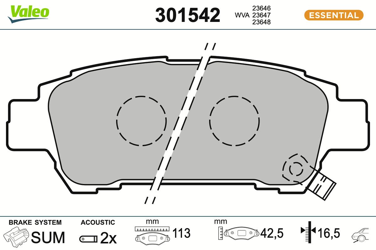 VALEO 301542 Brake pad set, disc brake
