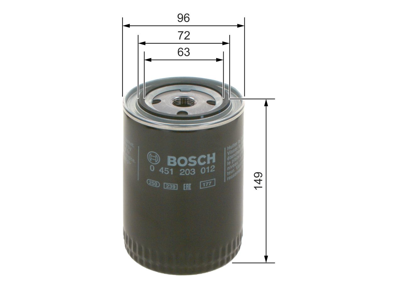 BOSCH 0 451 203 012 Alyvos filtras