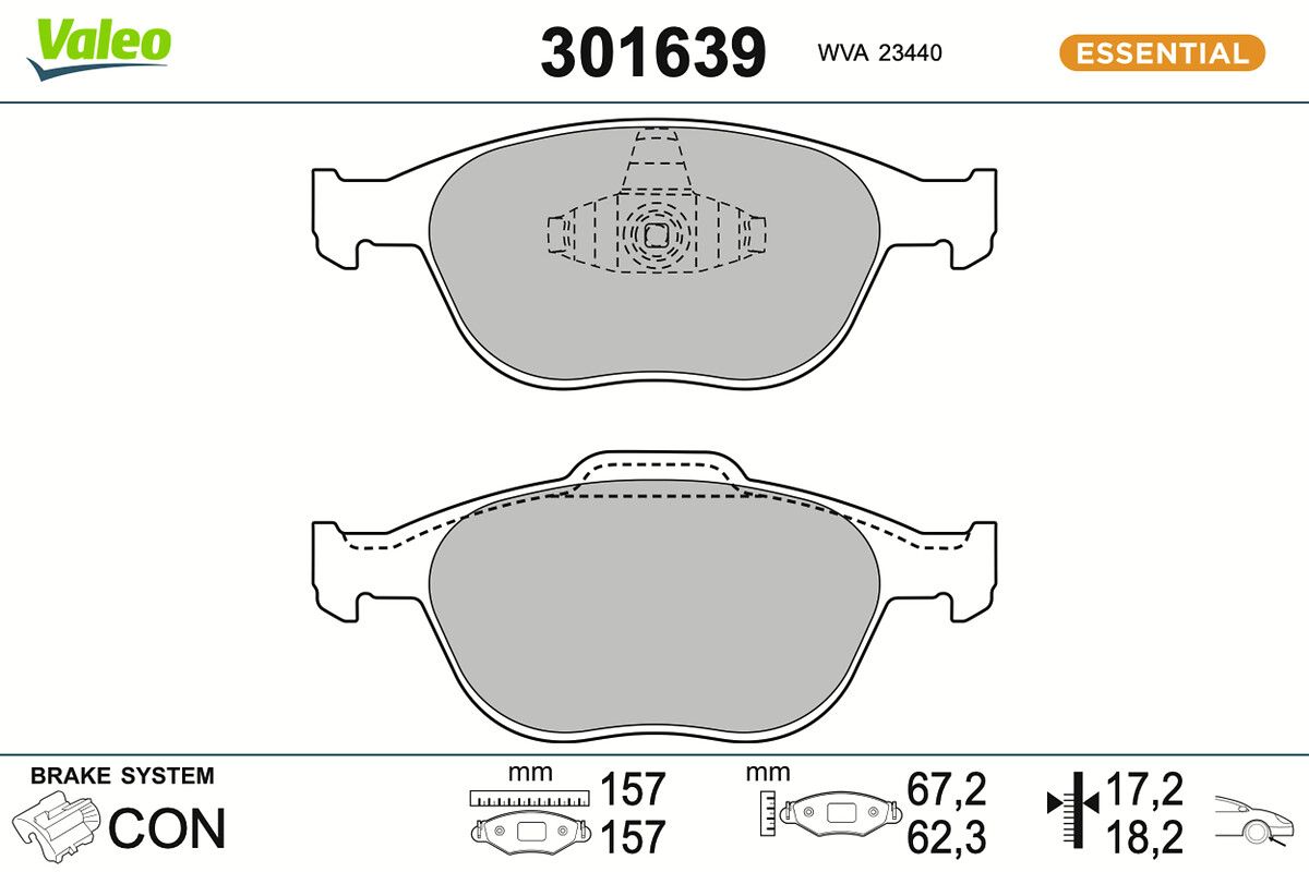 VALEO 301639 Brake pad set, disc brake