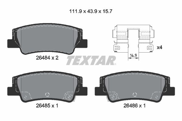 TEXTAR 2648401 Brake pad set, disc brake