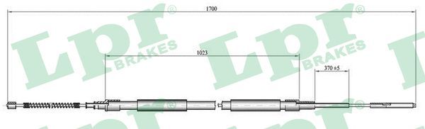 LPR C0306B Cable pull, parking brake