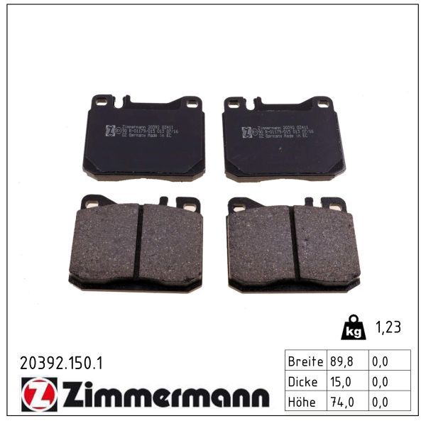 ZIMMERMANN 20392.150.1 Brake pad set, disc brake