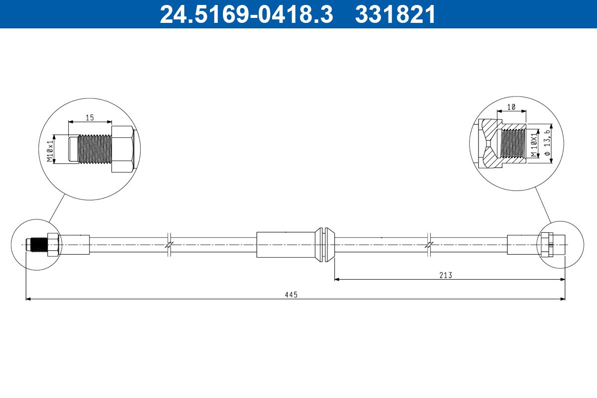 ATE 24.5169-0418.3 Brake hose