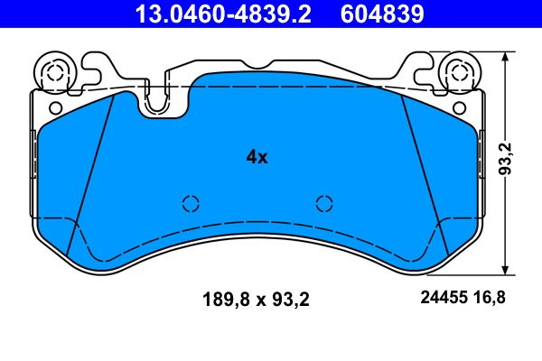 ATE 13.0460-4839.2 Brake pad set, disc brake