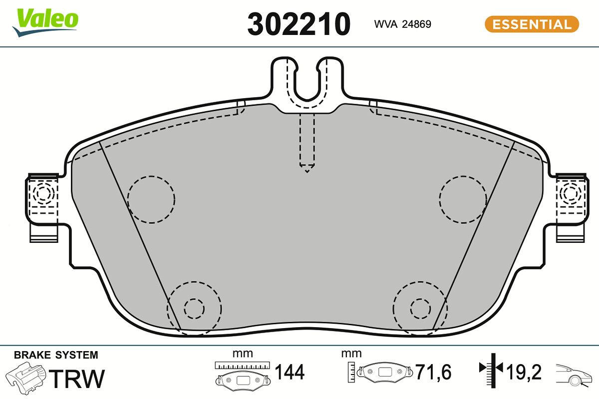 VALEO 302210 Brake pad set, disc brake