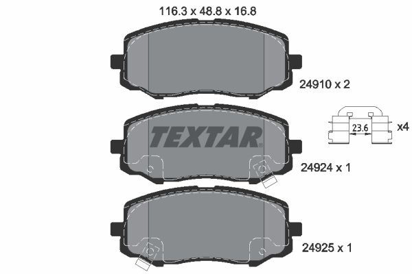 TEXTAR 2491001 Brake pad set, disc brake