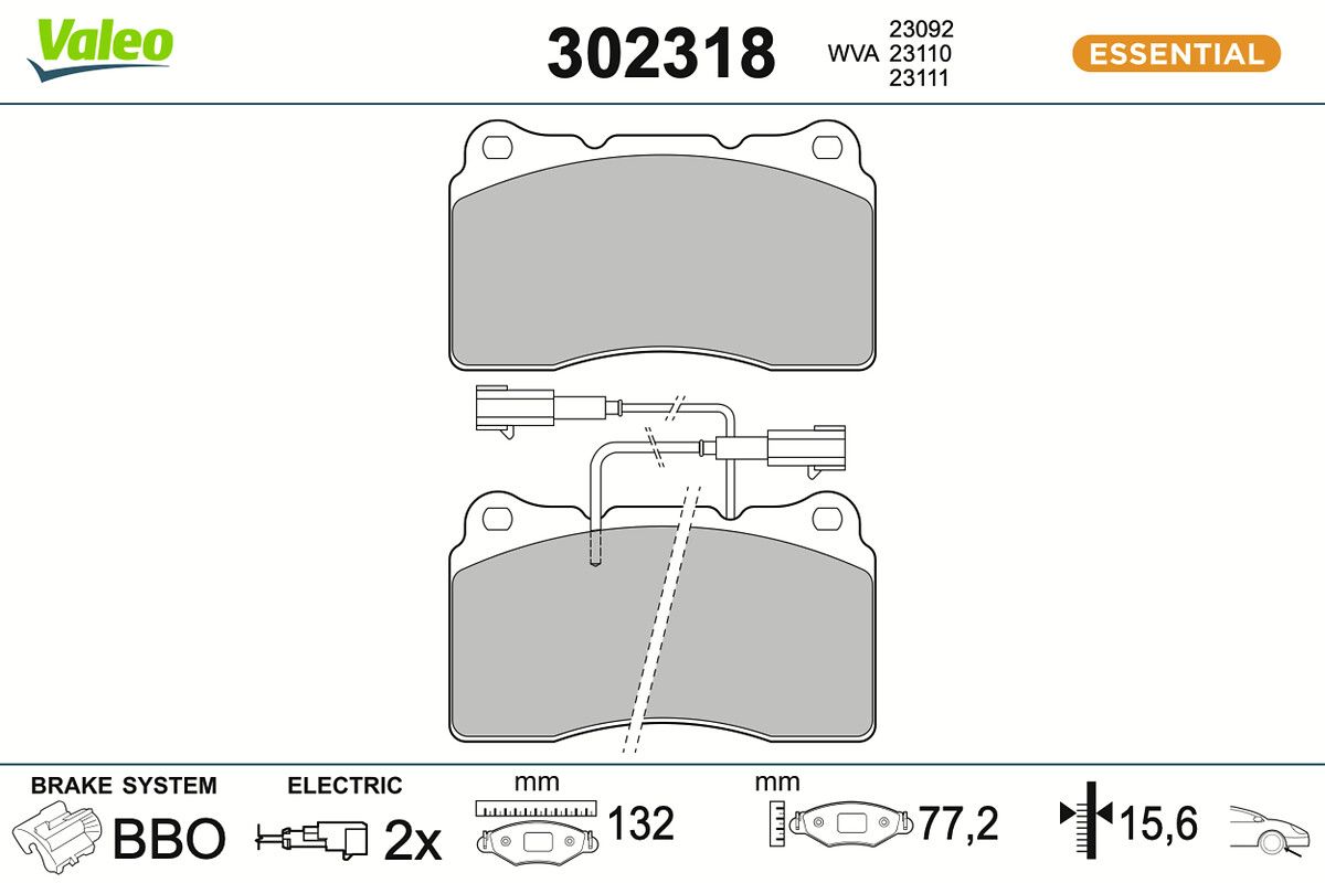 VALEO 302318 Brake pad set, disc brake