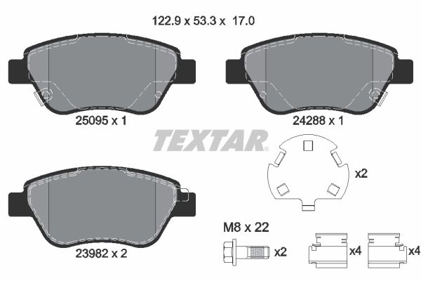 TEXTAR 2509501 Brake pad set, disc brake