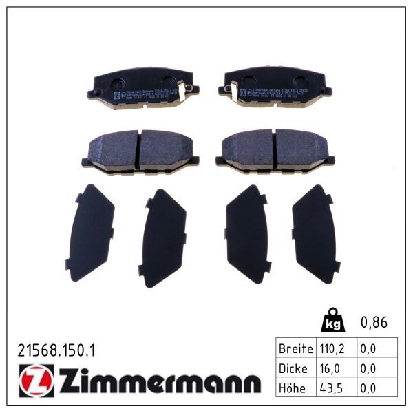 ZIMMERMANN 21568.150.1 Brake pad set, disc brake