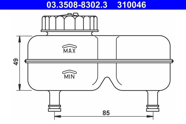 ATE 03.3508-8302.3 Fluid reservoir, brake fluid
