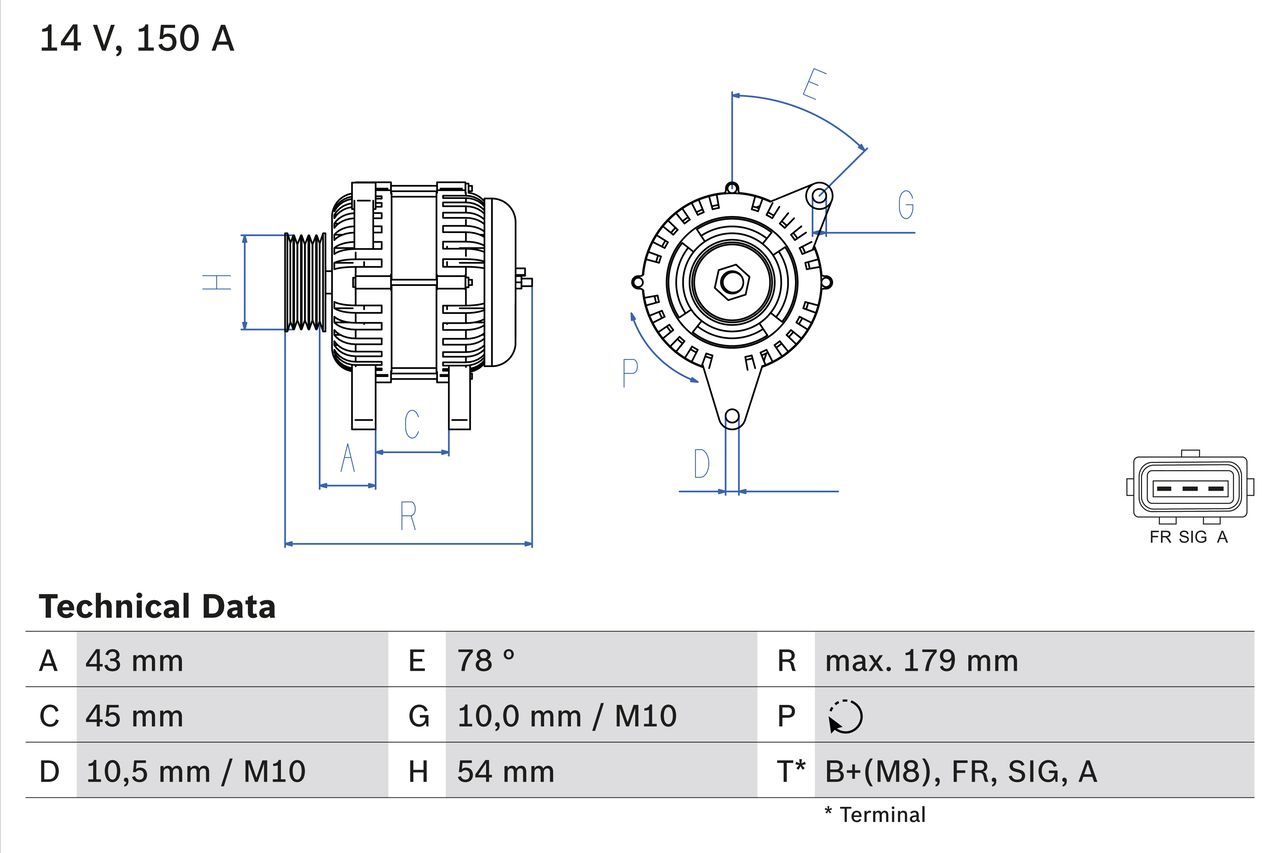 BOSCH 0 986 049 161 Alternator