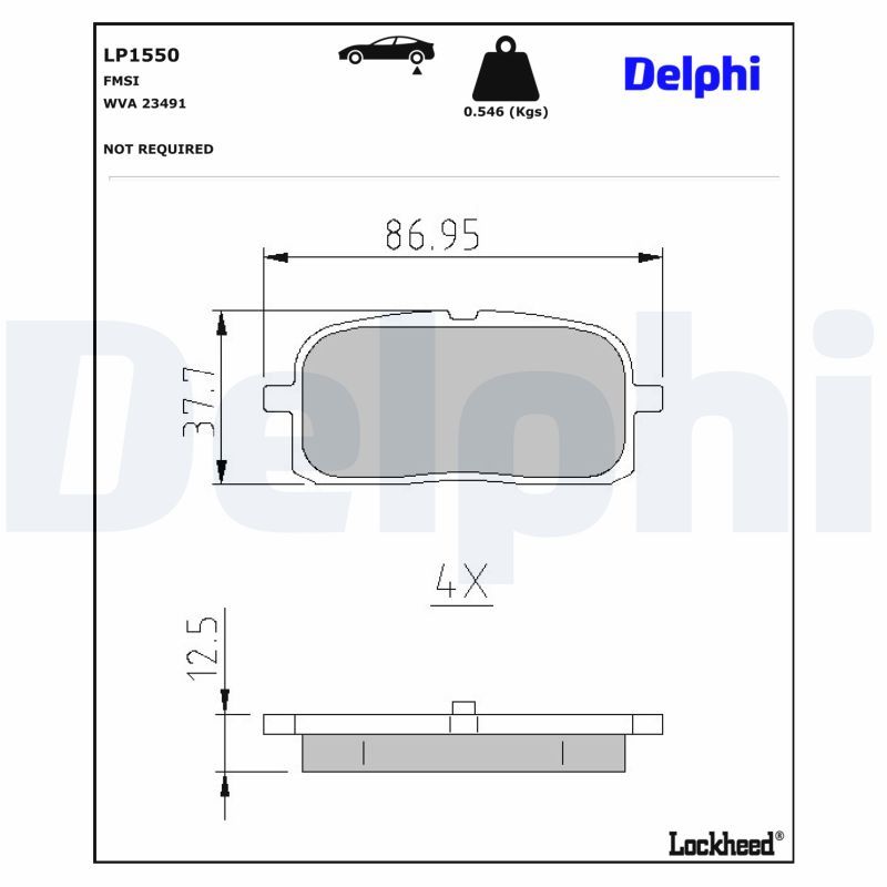 DELPHI LP1550 Brake pad set, disc brake
