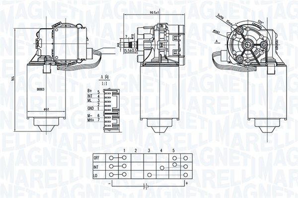 MAGNETI MARELLI 064373800010 Wiper motor