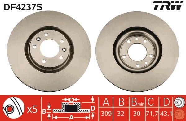 TRW DF4237S Brake disc