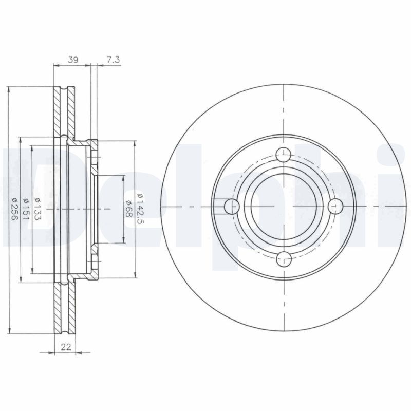 DELPHI BG2272 Brake disc