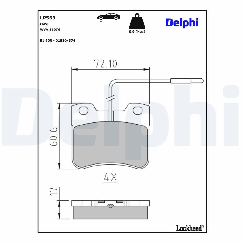 DELPHI LP563 Brake pad set, disc brake