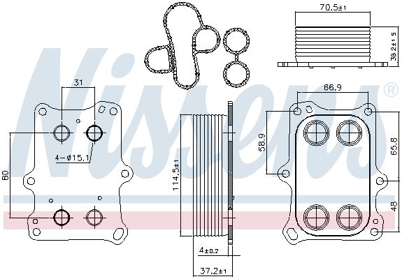 Oil Cooler, engine oil-6