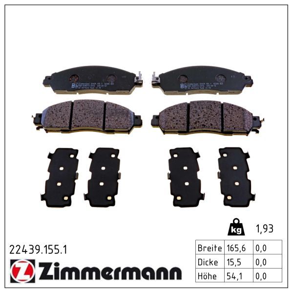 ZIMMERMANN 22439.155.1 Brake pad set, disc brake