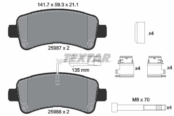 TEXTAR 2598701 Brake pad set, disc brake