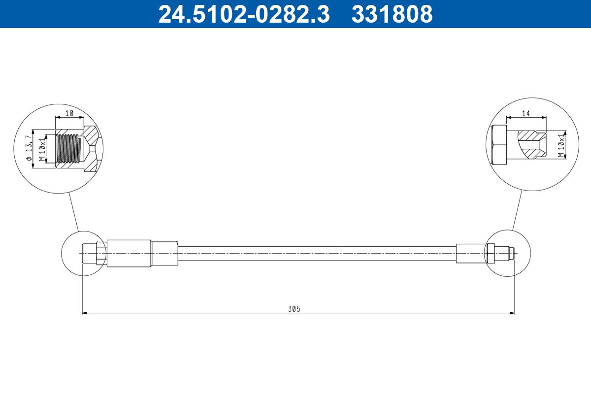 ATE 24.5102-0282.3 Brake hose