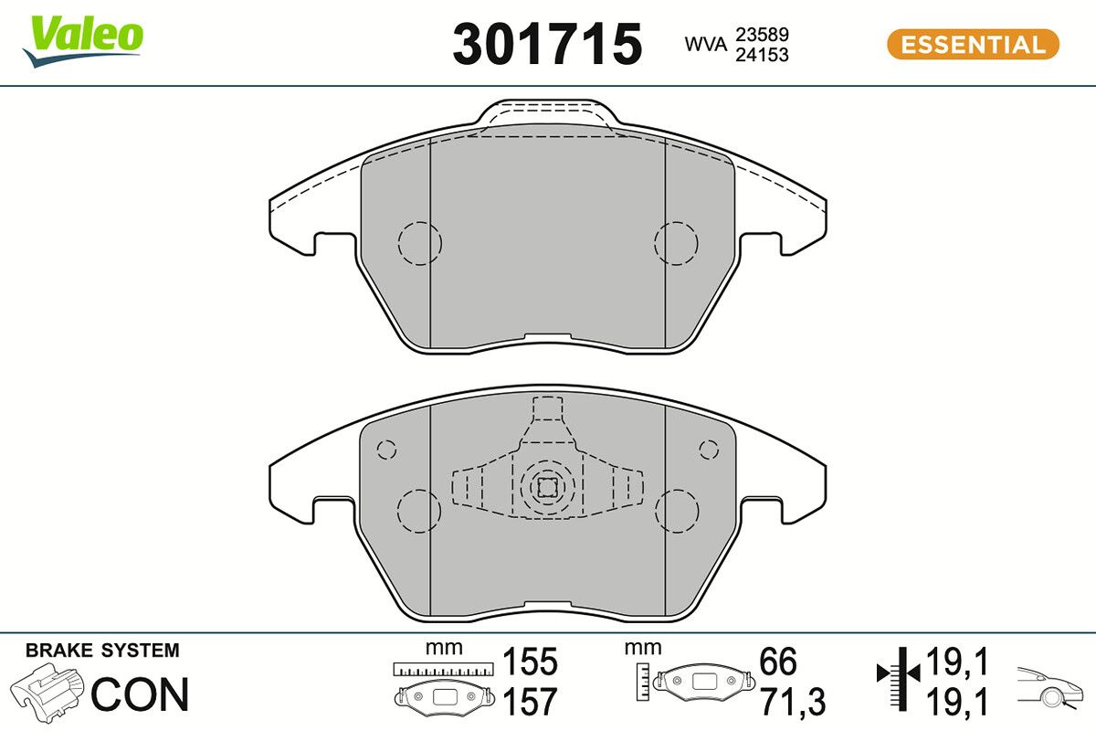 VALEO 301715 Brake pad set, disc brake
