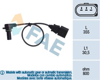 FAE 79062 Rpm sensor, automatic transmission