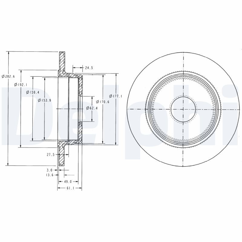 DELPHI BG2510 Brake disc
