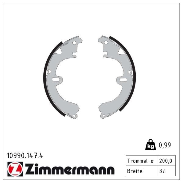 ZIMMERMANN 10990.147.4 Brake shoe set