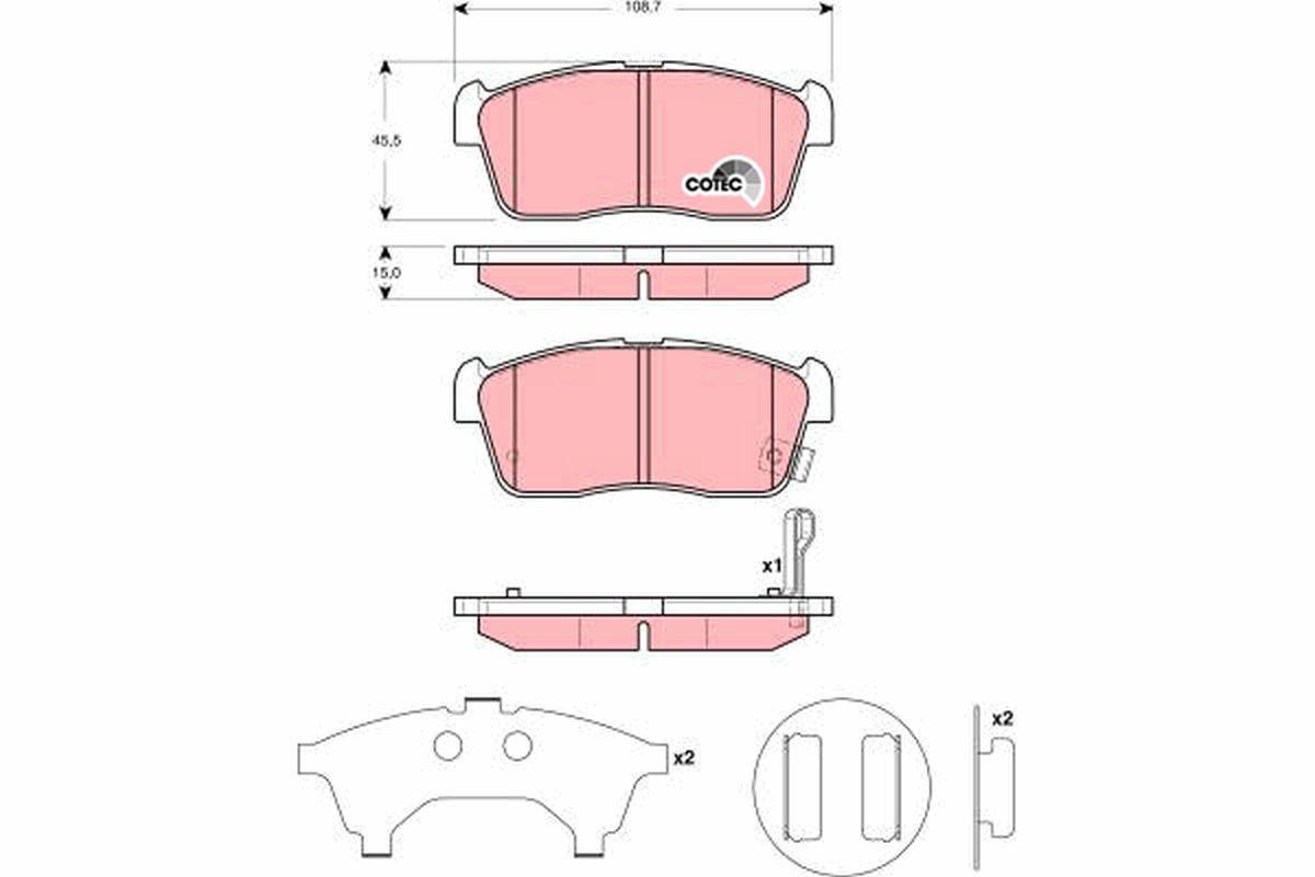 TRW GDB3276 Brake pad set, disc brake