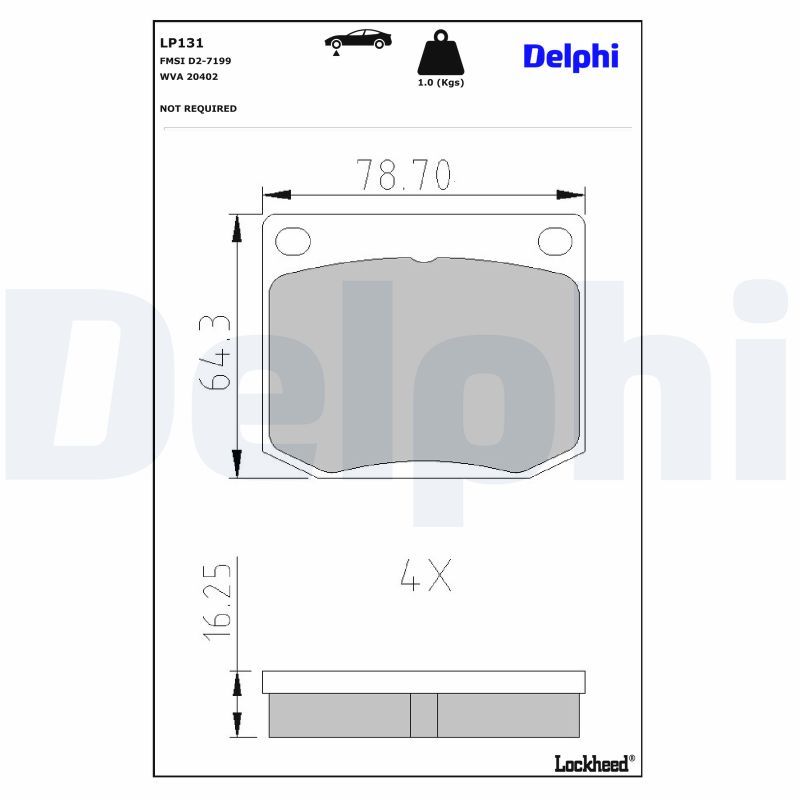 DELPHI LP131 Brake pad set, disc brake