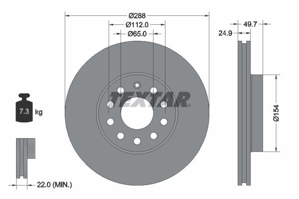 TEXTAR 92120805 Brake disc