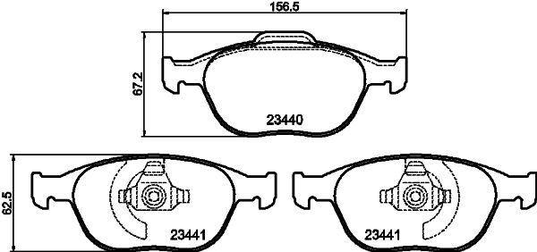 HELLA 8DB 355 009-561 Brake pad set, disc brake