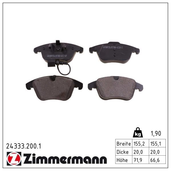 ZIMMERMANN 24333.200.1 Brake pad set, disc brake