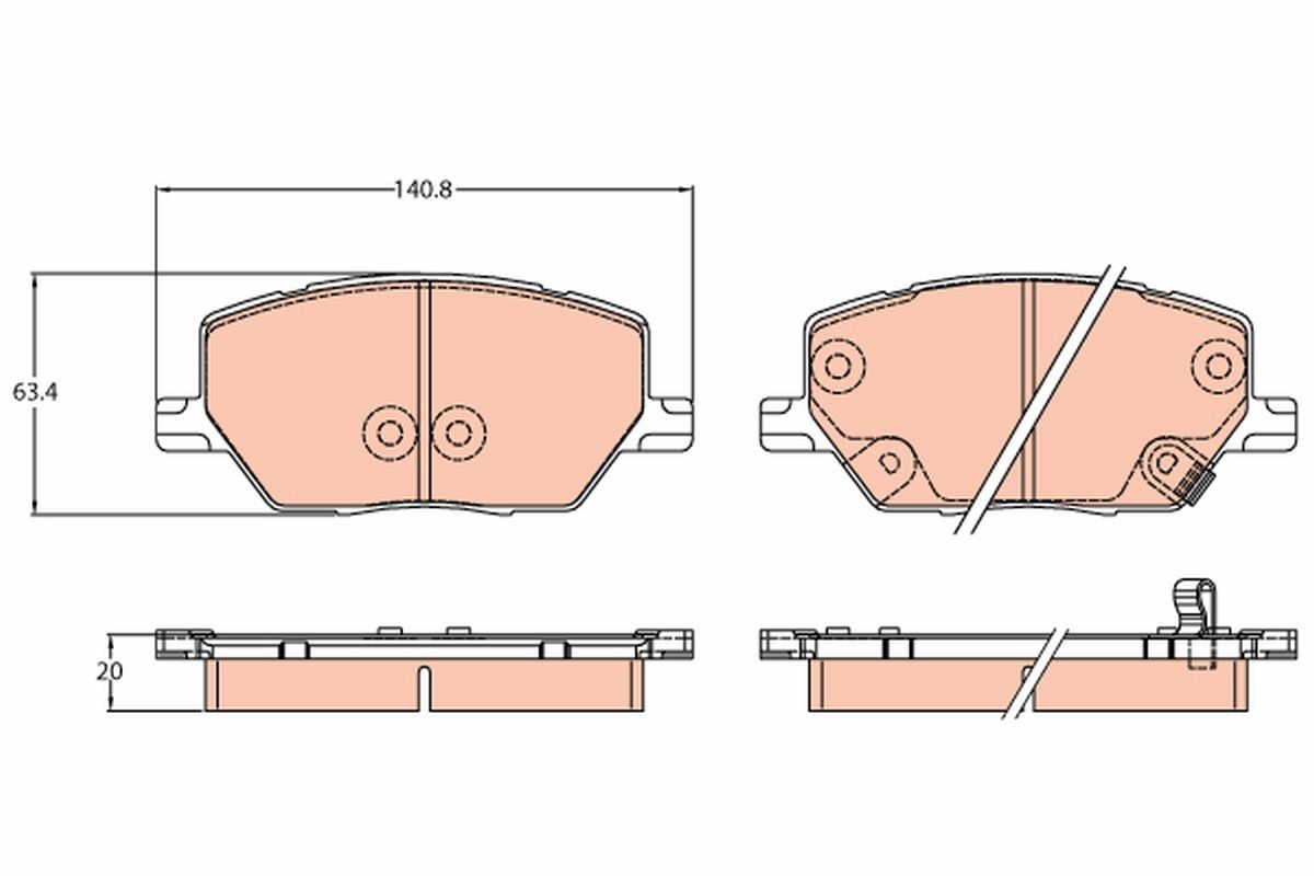 TRW GDB3629 Brake pad set, disc brake