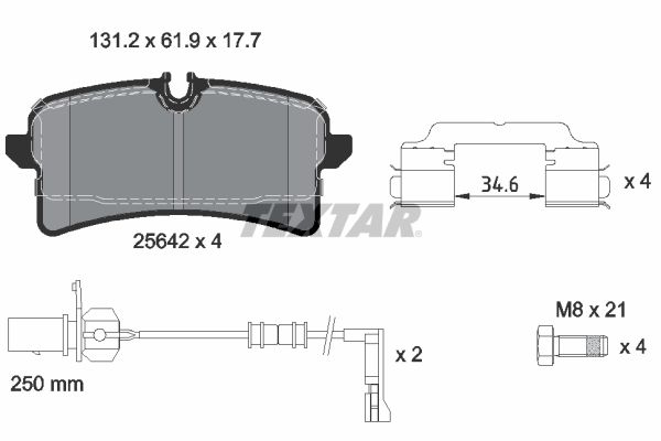 TEXTAR 2564201 Brake pad set, disc brake