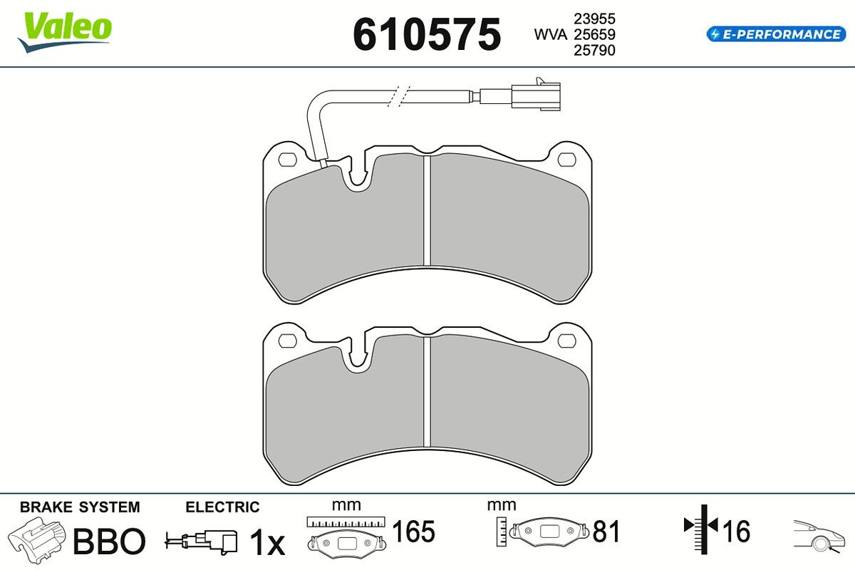 VALEO 610575 Brake pad set, disc brake