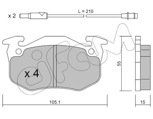 CIFAM 822-036-2 Brake pad set, disc brake