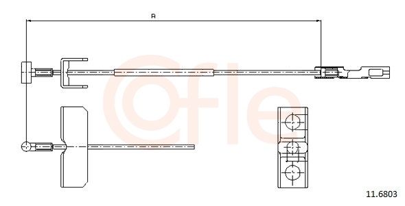 COFLE 11.6803 Cable pull, parking brake
