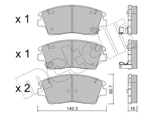 METELLI 22-1164-0 Brake pad set, disc brake
