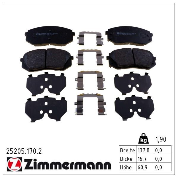 ZIMMERMANN 25205.170.2 Brake pad set, disc brake