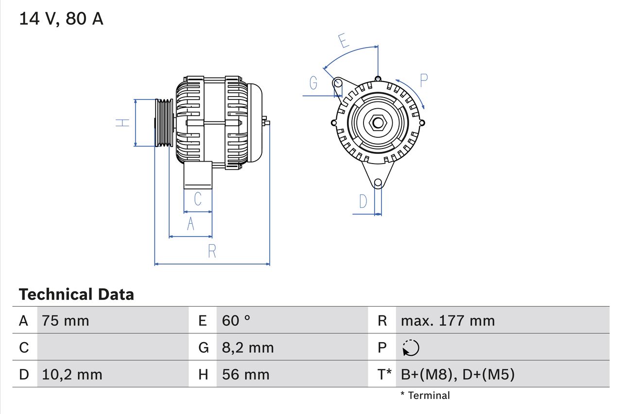 BOSCH 0 986 038 771 Alternator