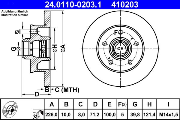 ATE 24.0110-0203.1 Brake disc