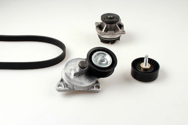 HEPU PK02360 Water pump + v-ribbed belt kit