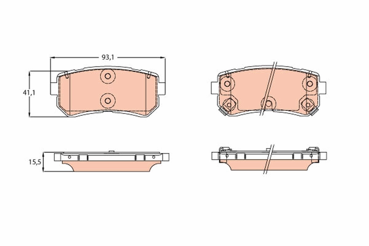 TRW GDB3641 Brake pad set, disc brake