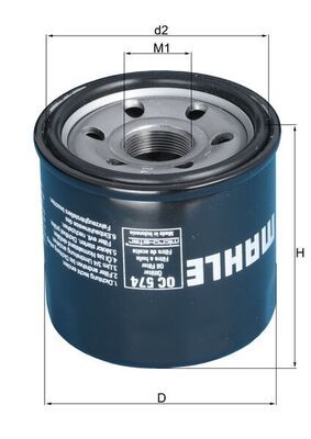 MAHLE OC 574 Alyvos filtras